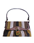 Ltd Ed Stripe Chef Flap Bag, front view